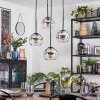 Koyoto hanging light, globe light, Cluster pendant lamp 35 cm chrome, clear, Smoke-coloured, 4-light sources