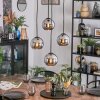 Koyoto hanging light, globe light, Cluster pendant lamp 35 cm chrome, Smoke-coloured, 4-light sources