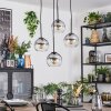 Koyoto hanging light, globe light, Cluster pendant lamp 35 cm clear, Smoke-coloured, 4-light sources