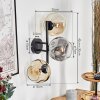 Ripoll globe light, wall light Amber, clear, Smoke-coloured, 3-light sources