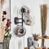 Ripoll globe light, wall light clear, Smoke-coloured, 3-light sources