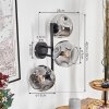 Ripoll globe light, wall light clear, Smoke-coloured, 3-light sources