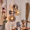 Ripoll globe light, wall light Amber, clear, Smoke-coloured, 3-light sources
