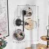 Ripoll globe light, wall light Amber, clear, Smoke-coloured, 3-light sources