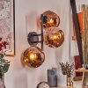 Ripoll globe light, wall light coppery, 3-light sources