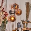 Ripoll globe light, wall light coppery, 3-light sources