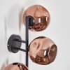 Ripoll globe light, wall light coppery, 3-light sources