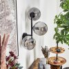 Gastor globe light, wall light Smoke-coloured, 3-light sources