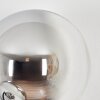 Gastor globe light, wall light chrome, clear, Smoke-coloured, 3-light sources