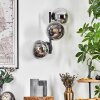 Gastor globe light, wall light chrome, clear, Smoke-coloured, 3-light sources
