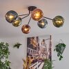 Ripoll ceiling light, globe light blue, green, coppery, 6-light sources