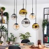 Gastor hanging light, globe light, pendant light Amber, gold, clear, Smoke-coloured, 6-light sources