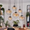 Gastor hanging light, globe light, pendant light Amber, clear, 6-light sources
