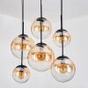 Gastor hanging light, globe light, pendant light Amber, clear, 6-light sources