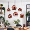 Gastor hanging light, globe light, pendant light clear, coppery, 6-light sources