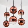 Gastor hanging light, globe light, pendant light clear, coppery, 6-light sources
