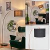 Bassagoda floor lamp, Arch lamps copper, black, 1-light source, Fabric lampshade