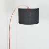 Bassagoda floor lamp, Arch lamps copper, black, 1-light source, Fabric lampshade