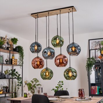 Ripoll hanging light, globe light, pendant light Ecru, black, 8-light sources