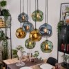 Ripoll hanging light, globe light, pendant light Ecru, black, 8-light sources
