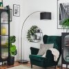 Bassagoda floor lamp, Arch lamps matt nickel, black, 1-light source, Fabric shade