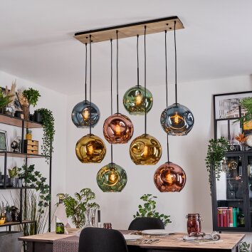 Ripoll hanging light, globe light, pendant light Ecru, black, 8-light sources