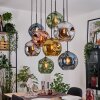Ripoll hanging light, globe light, pendant light Ecru, black, 8-light sources