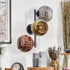 Ripoll globe light, wall light gold, coppery, Smoke-coloured, 3-light sources