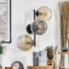 Ripoll globe light, wall light Amber, clear, Smoke-coloured, 3-light sources