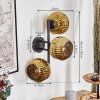 Ripoll globe light, wall light gold, 3-light sources