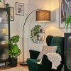 Bassagoda floor lamp, Arch lamps black, 1-light source, Fabric lampshade