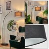 Bassagoda floor lamp, Arch lamps black, 1-light source, Fabric shade