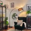 Bassagoda floor lamp, Arch lamps black, 1-light source, Fabric shade