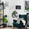 Soungou floor lamp, Arch lamps brass, black, 1-light source, Fabric lampshade