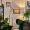 Soungou floor lamp, Arch lamps brass, black, 1-light source, Fabric lampshade