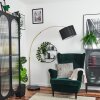 Soungou floor lamp, Arch lamps brass, black, 1-light source, Fabric lampshade