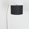 Bassagoda floor lamp, Arch lamps chrome, black, 1-light source, Fabric shade