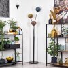 Koyoto globe light, floor lamp blue, gold, coppery, 3-light sources