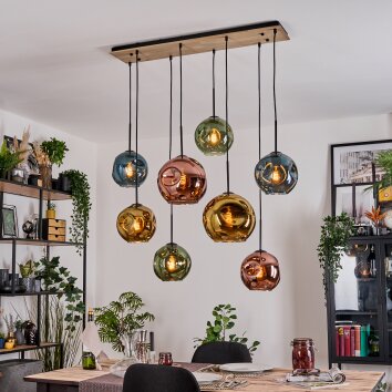Ripoll hanging light, globe light, pendant light Ecru, black, 8-light sources