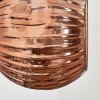 Ripoll globe light, wall light chrome, coppery, Smoke-coloured, 3-light sources