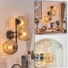Ripoll globe light, wall light Amber, clear, 3-light sources