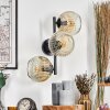 Ripoll globe light, wall light Amber, clear, 3-light sources