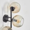 Ripoll globe light, wall light Amber, clear, 3-light sources