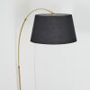 Bassagoda floor lamp, Arch lamps brass, black, 1-light source, Fabric shade