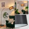 Soungou floor lamp, Arch lamps copper, black, 1-light source, Fabric shade