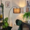 Soungou floor lamp, Arch lamps black, 1-light source, Fabric lampshade