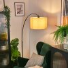 Soungou floor lamp, Arch lamps black, 1-light source, Fabric shade