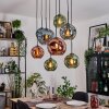 Ripoll hanging light, globe light, pendant light Ecru, black, 8-light sources