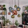 Ripoll hanging light, globe light, pendant light Ecru, black, 8-light sources