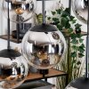 Gastor hanging light, globe light, pendant light chrome, clear, Smoke-coloured, 6-light sources